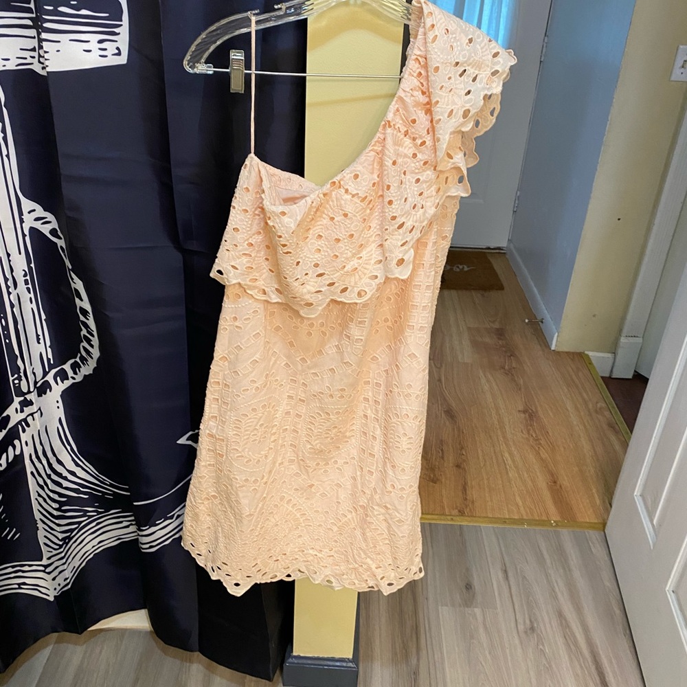 LOFT one shoulder eyelet dress - Picture 3 of 5